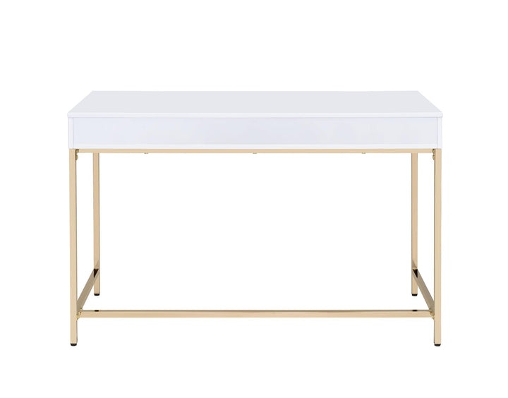 high gloss wooden top vanity desk - White