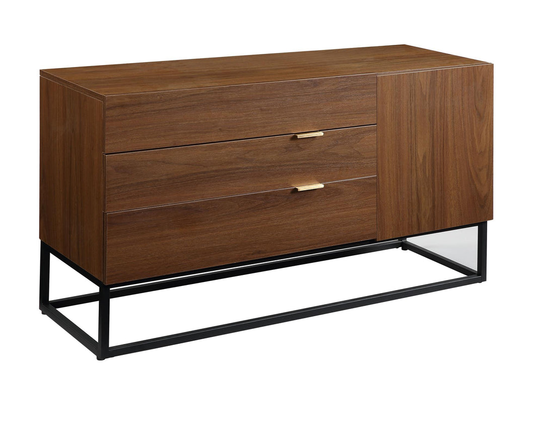 Console Table with three Storage Drawers - Walnut