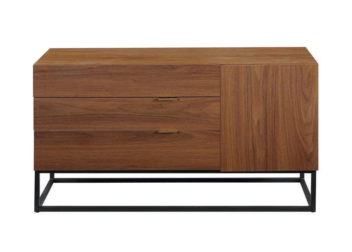 Murrow Rectangular Console Table with 3 Storage Drawers - Walnut