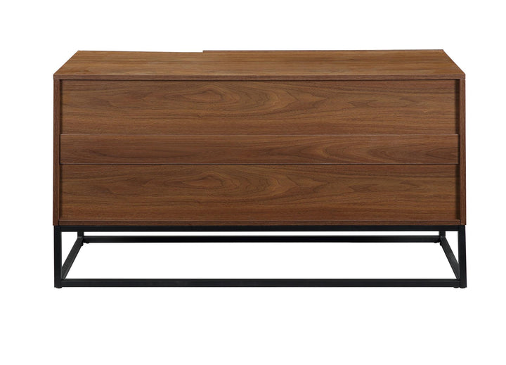Rectangular Console Table with Storage - Walnut