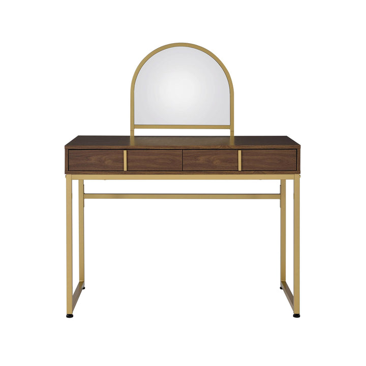 Dalia Vanity Desk with Mirror & Jewelry Tray - Walnut