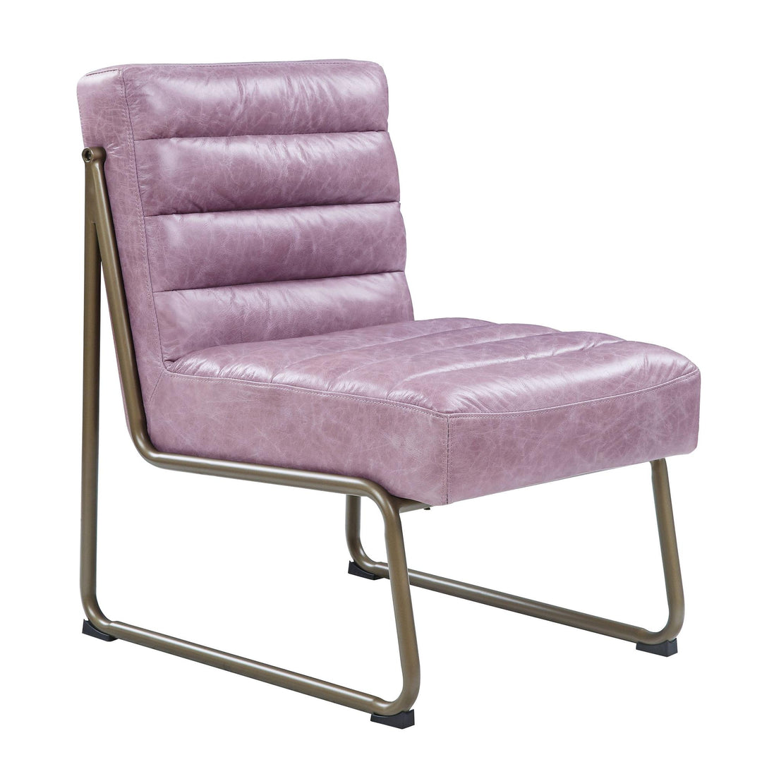 Top grain leather accent chair - Light Purple