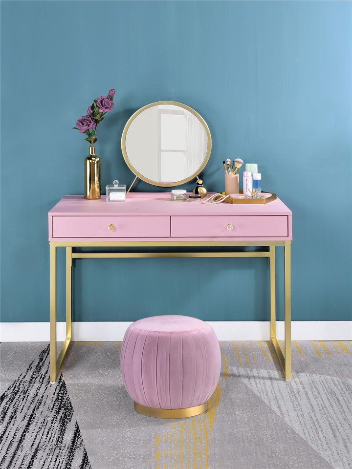 Vanity desk with jewelry try - Pink