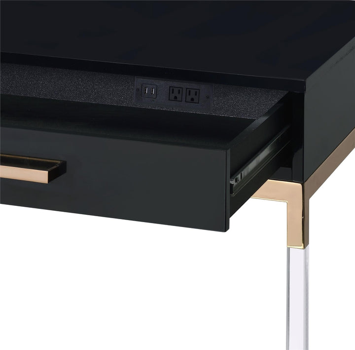classic style writing desk with two drawers - White