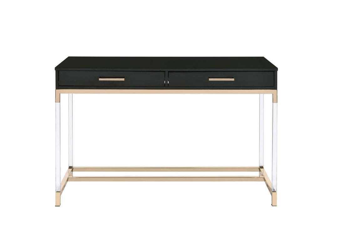 Cora Rectangular Writing Desk with 2 Storage Drawers - White