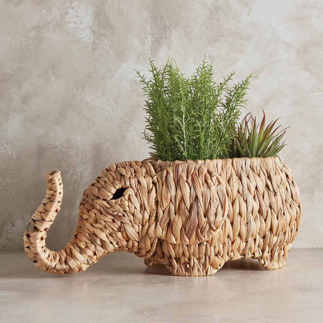 Elephant wicker basket - Honey