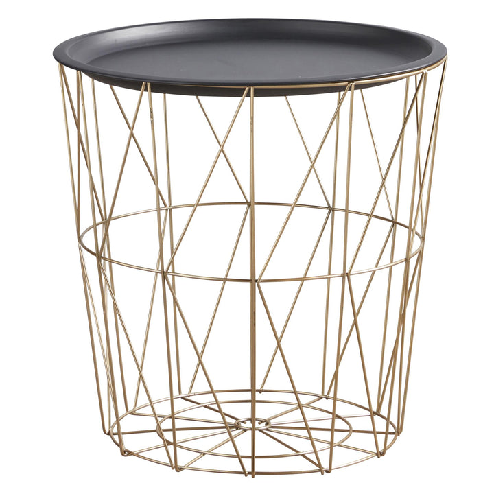Black and Gold Wire Accent Tables, Set of 3 - Gold