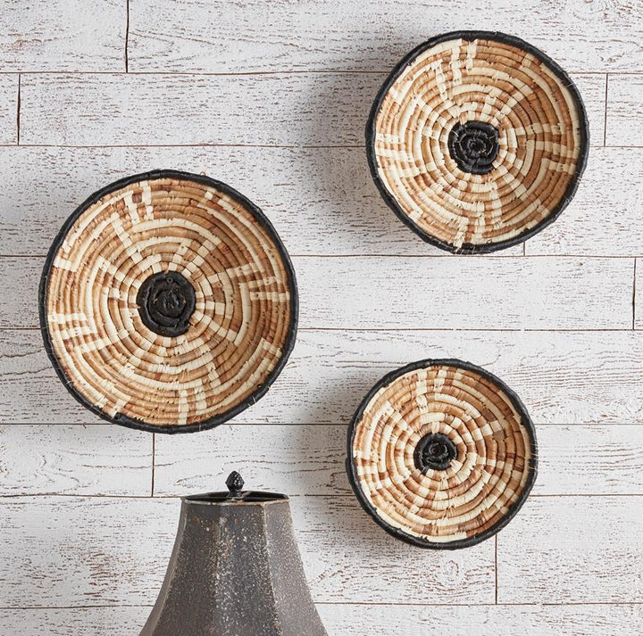 Seagrass Wall Baskets , Set of 3 - Beige