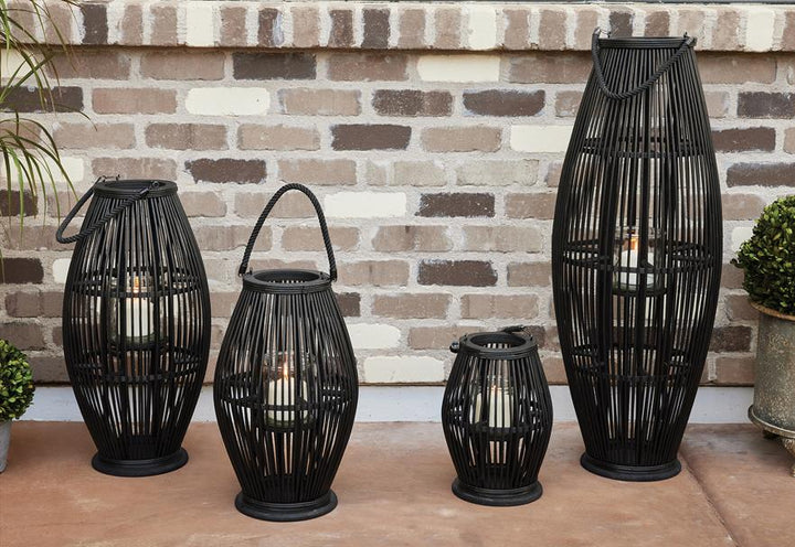 Extra Large Black Rattan Lantern - Black