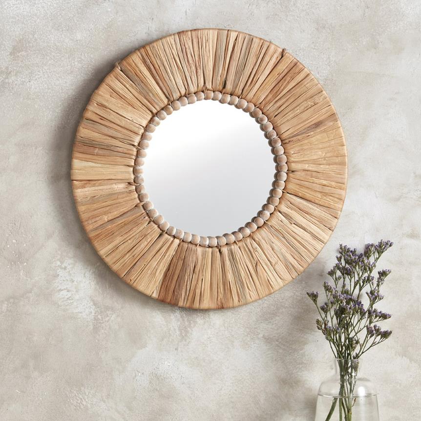 Seagrass 2 Tiered Layered Mirror - Wheat