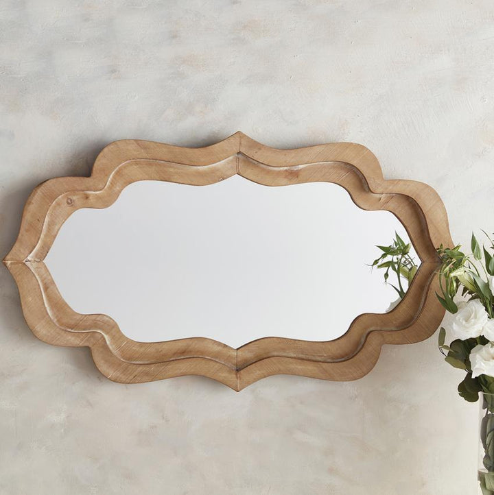 Firwood Oval Wavy Mirror - Blonde Oak