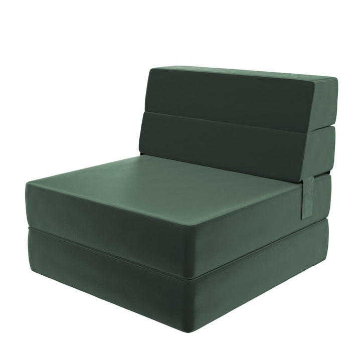The Flower Modular Chair and Lounger Bed with 5-in-1 Design and Velour Fabric - Green Velour