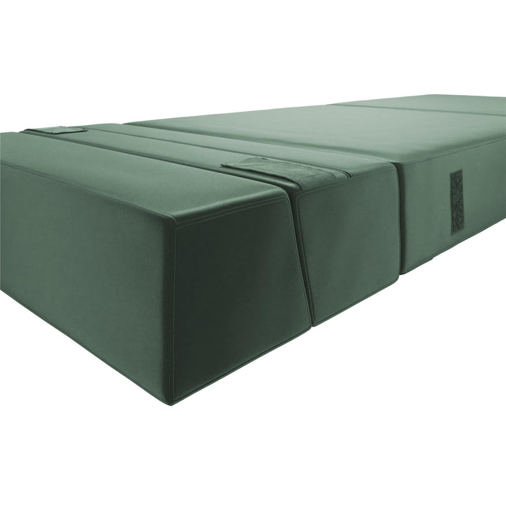 The Flower Modular Chair and Lounger Bed with 5-in-1 Design and Velour Fabric - Green Velour