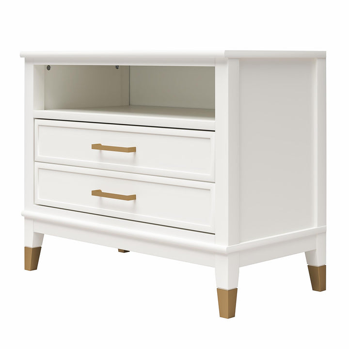 Nightstand with broad storage space -  White