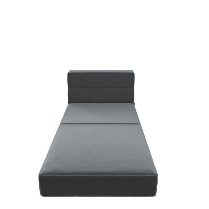 The Flower Modular Chair and Lounger Bed with 5-in-1 Design and Velour Fabric - Gray Velour