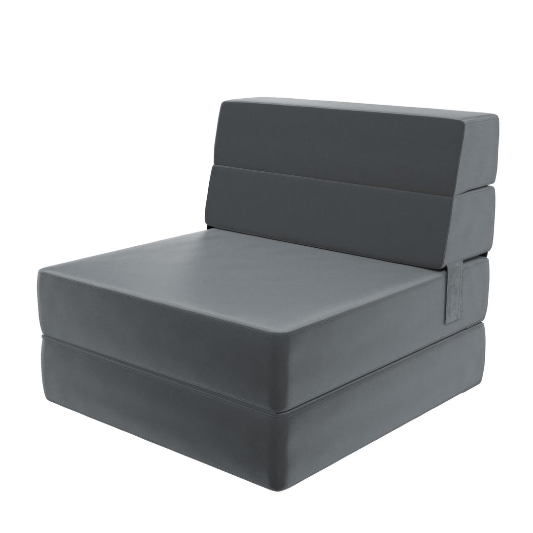 The Flower Modular Chair and Lounger Bed with 5-in-1 Design and Velour Fabric - Gray Velour