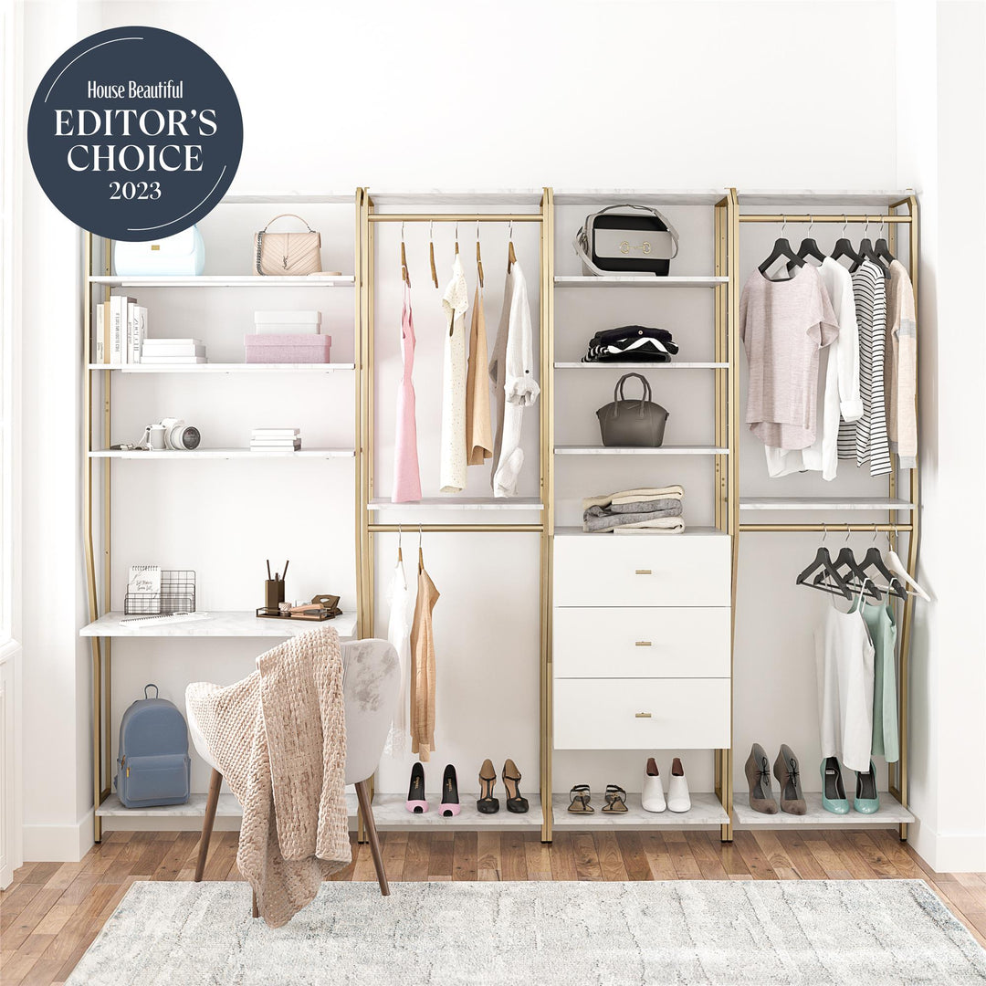 Boutique-style 4-Piece closet organizer - White marble