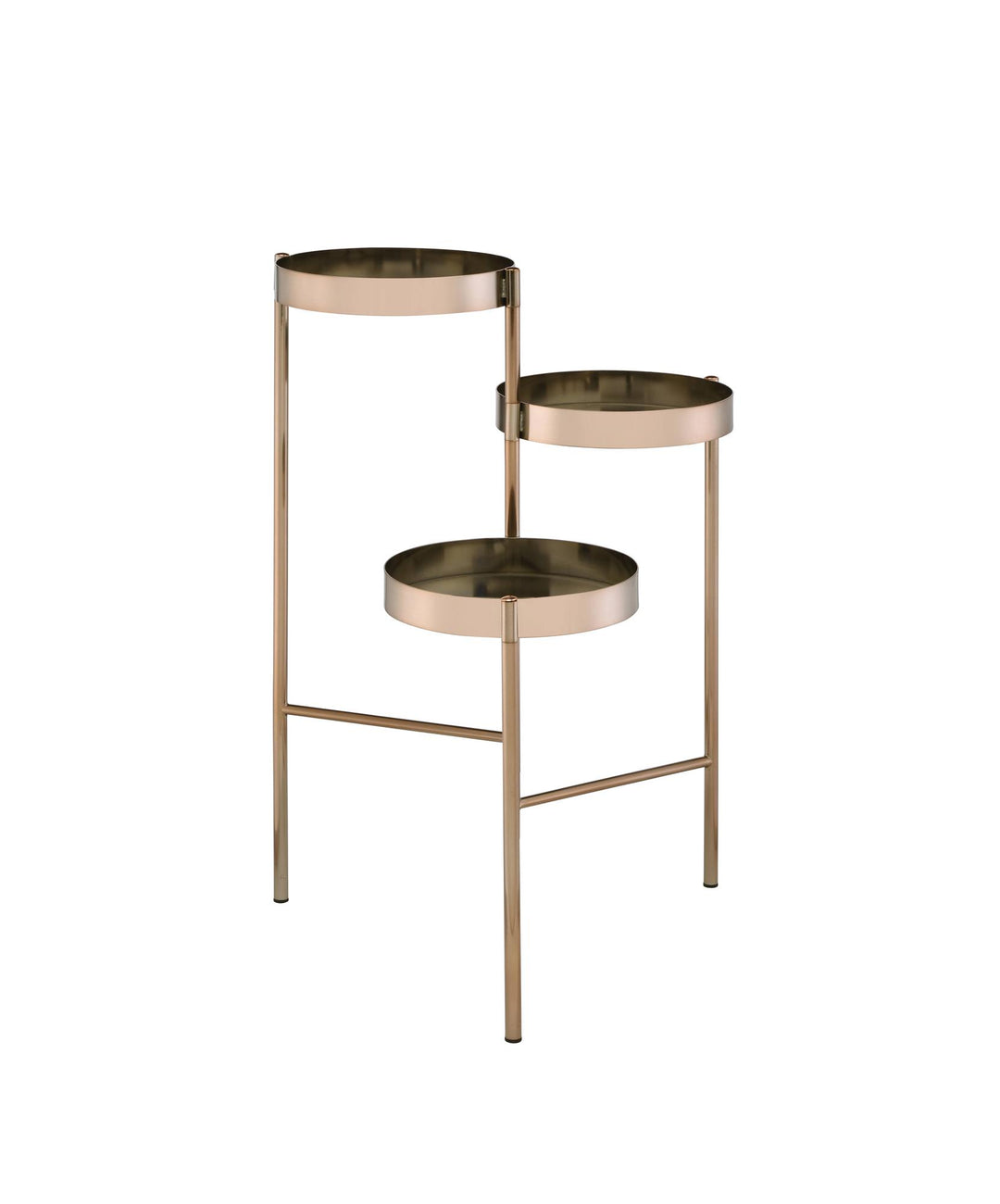Round plant stand with metal compartments - Gold