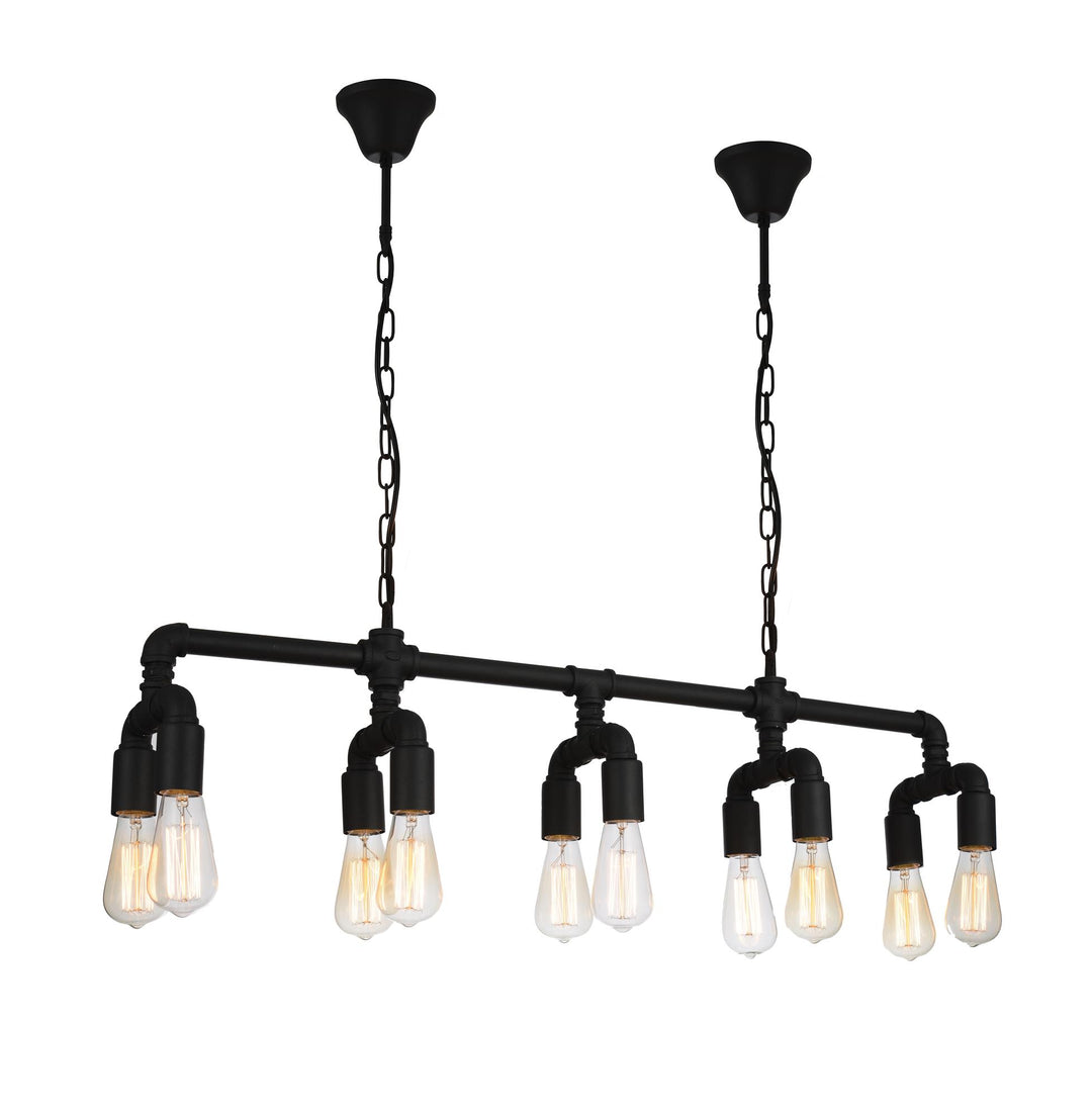 Coln Ceiling Pendant Lamp with 10 Light Fixture - Black