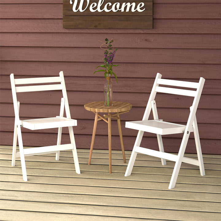wooden lawn chair - White - 2-Pack