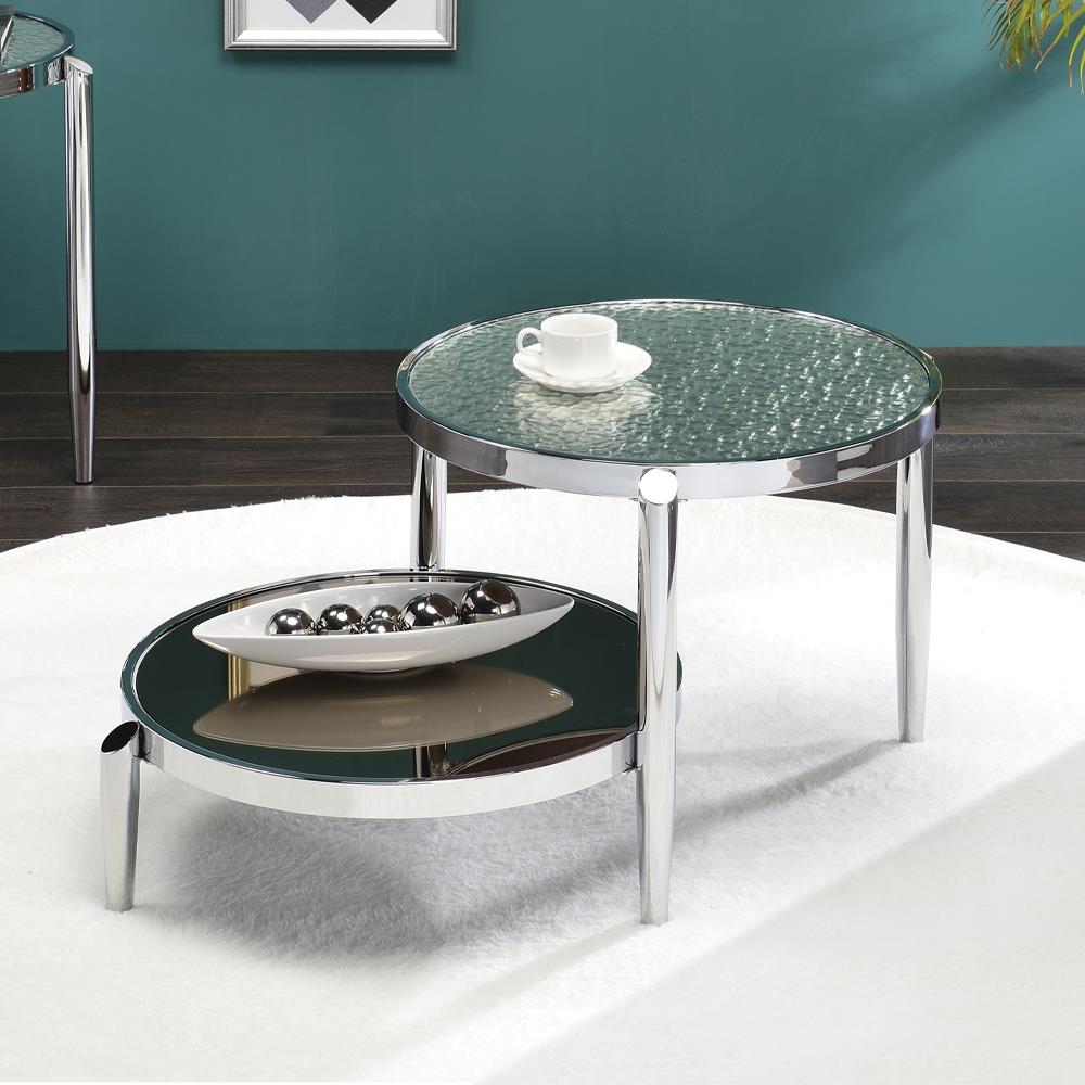 Coffee Table with Twin Table Top - Chrome