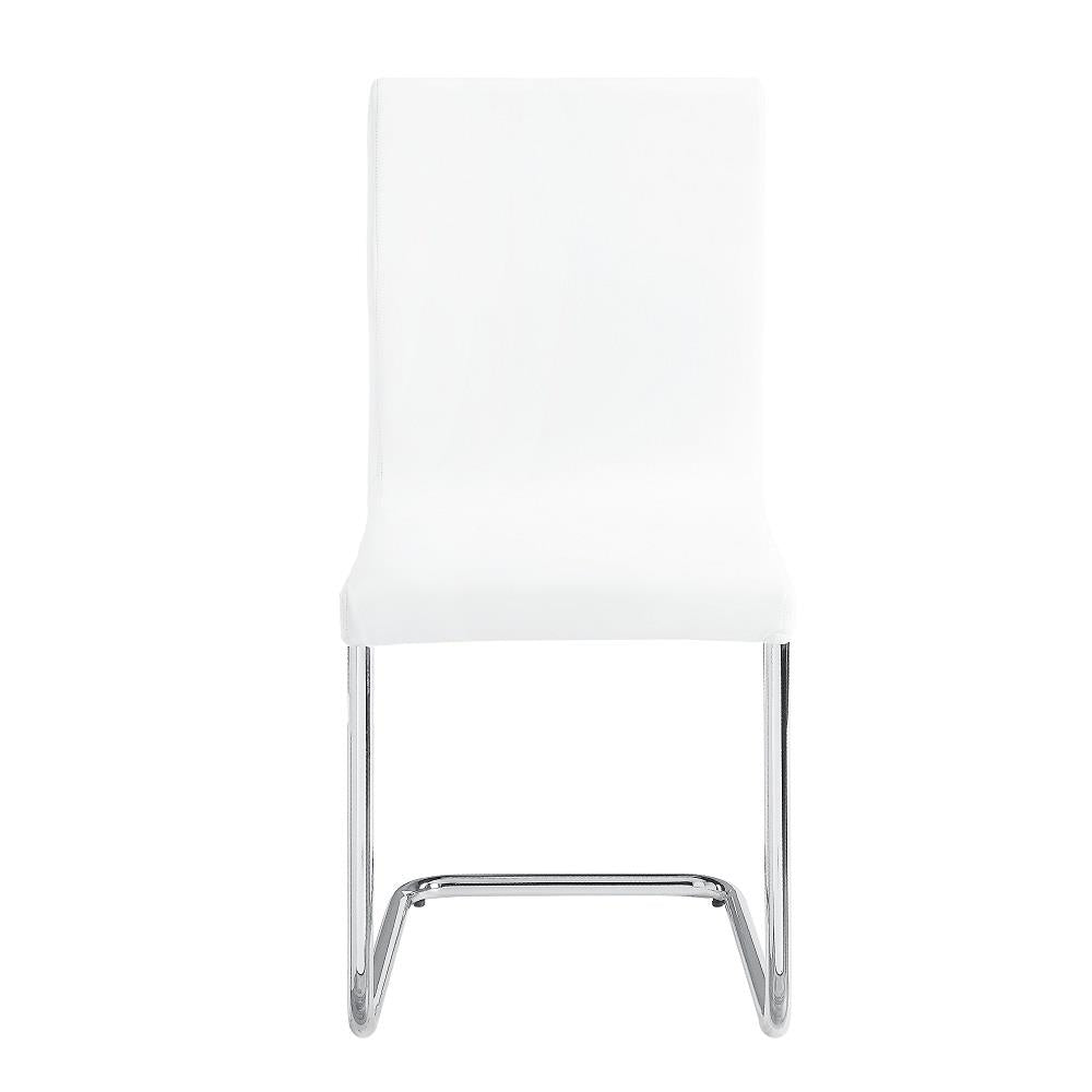 Palton Upholstered Dining Chair with Metal Base, Set of 2 - White