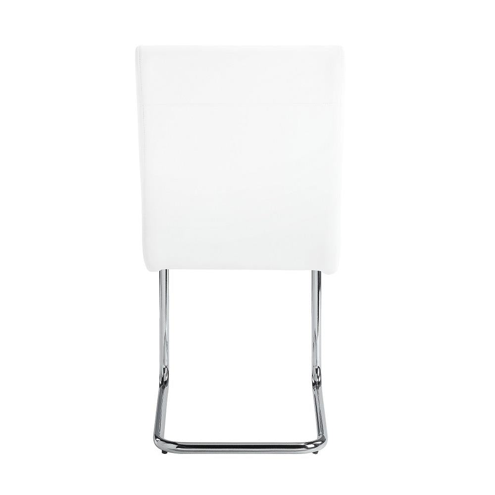 Set of 2 Dining Chair with padded seat and back cushion - White