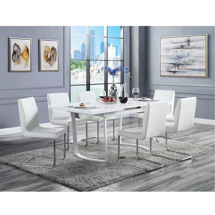 Set of 2 Metal base Dining Chair - White