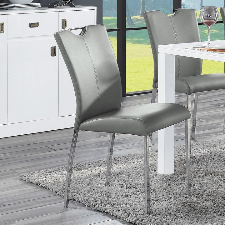 Set of 2 Dining Chair with Metal Legs - Gray