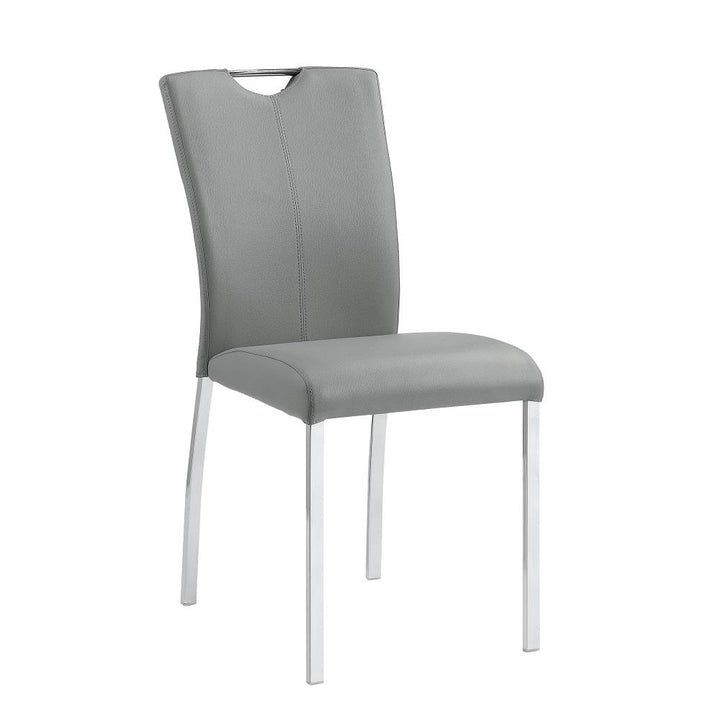 Set of 2 High gloss finish Dining Chair - Gray