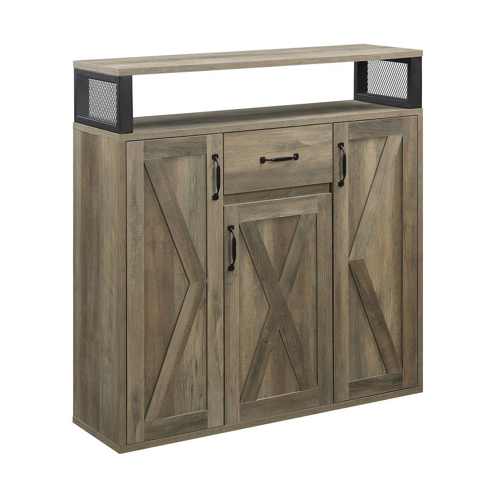 Side storage cabinet for kitchen with drawers - Rustic Oak