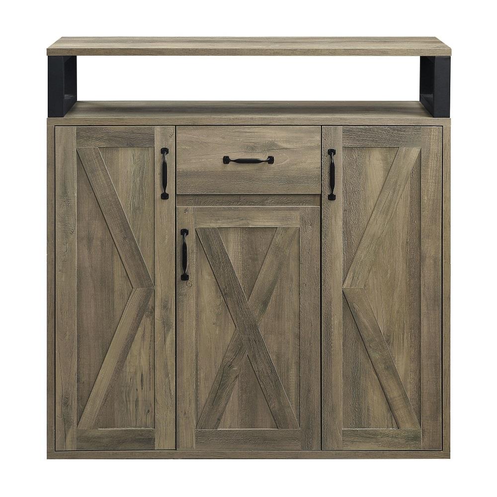 Abiram Server with Rustic Finish - Rustic Oak