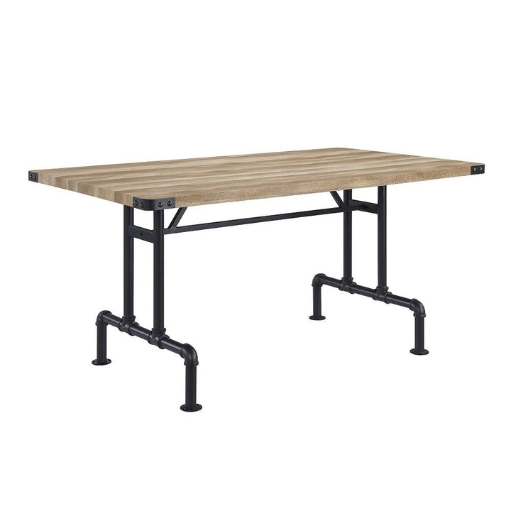 Traditional wooden rectangular table Edina -  Natural