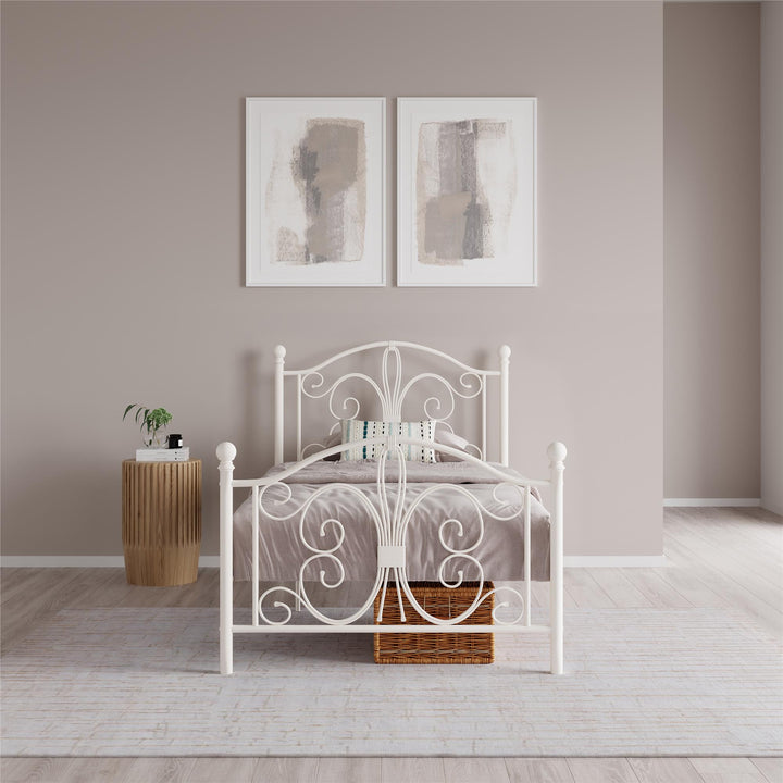 Best Bombay Victorian Metal Bed -  White  -  Twin
