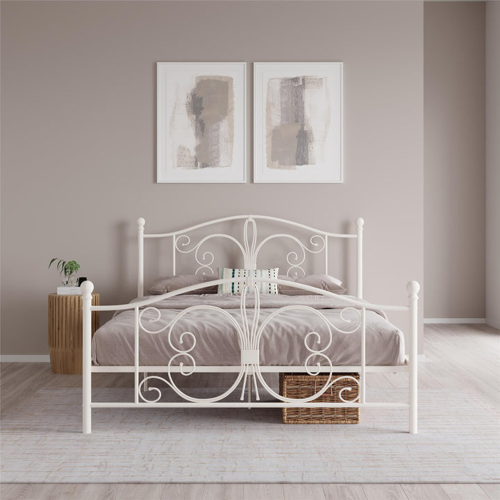 Secured Metal Slats for Bed -  White  -  Queen
