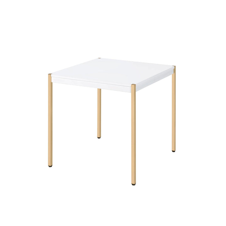 Square Wooden End Table - White