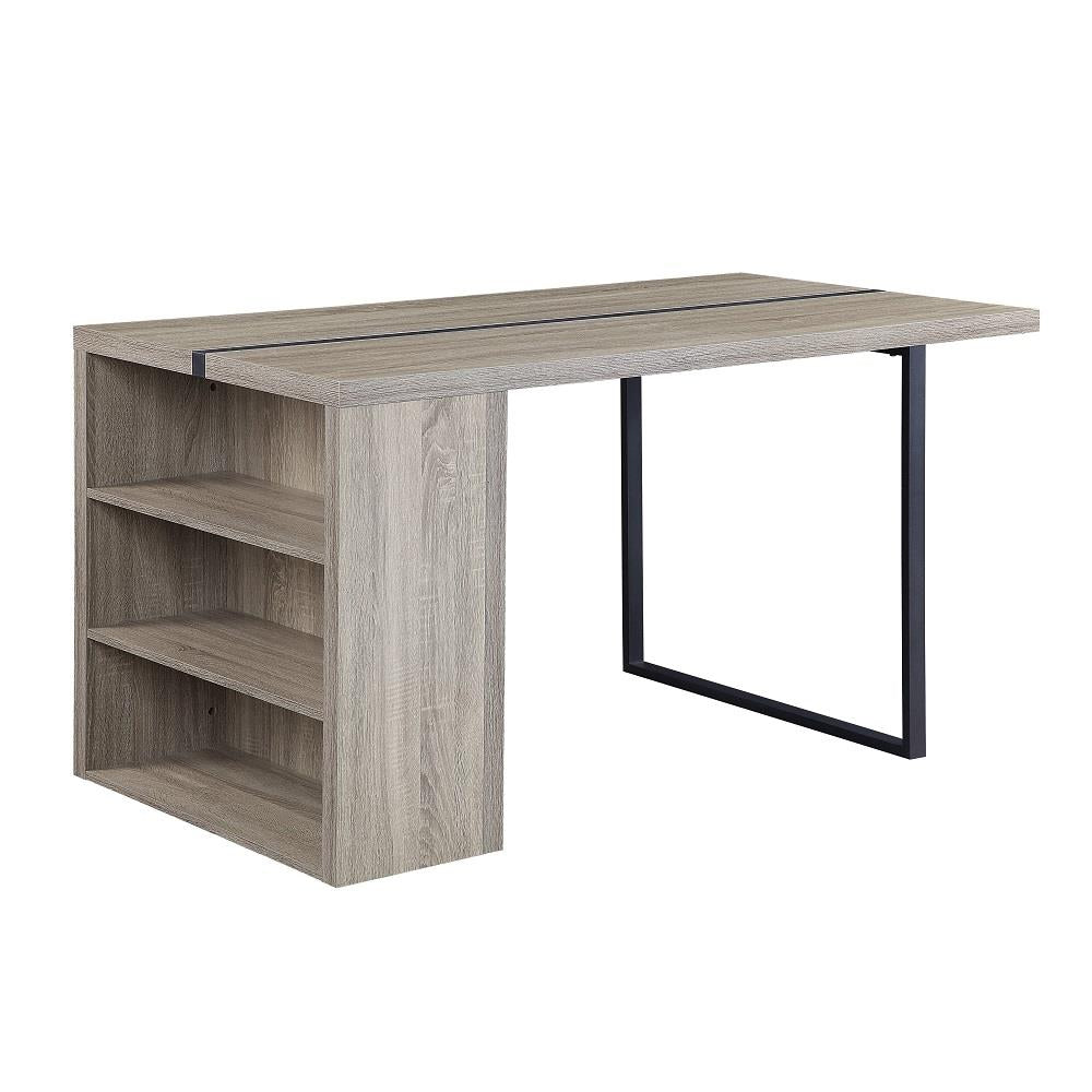Rectangular Dining Table with 3 Shelves - Gray Oak
