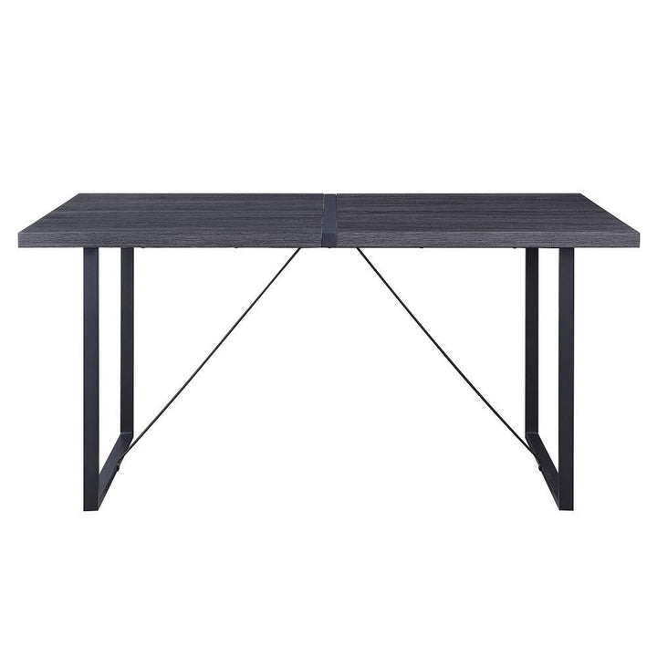 Nakula Dining Table with Metal Inset and Base  -  Gray Oak