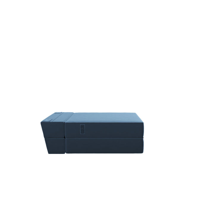 The Flower Modular Chair and Lounger Bed with 5-in-1 Design and Velour Fabric - Indigo Blue Velour