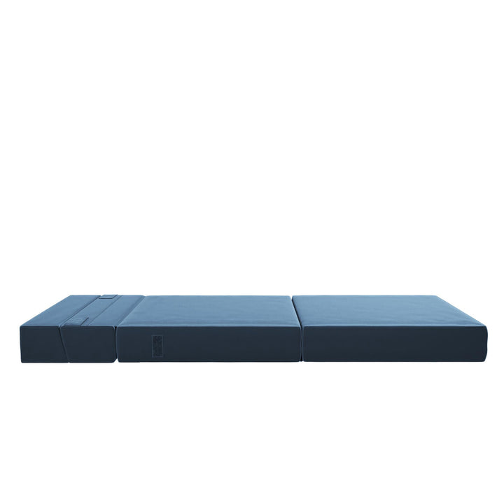 The Flower Modular Chair and Lounger Bed with 5-in-1 Design and Velour Fabric - Indigo Blue Velour