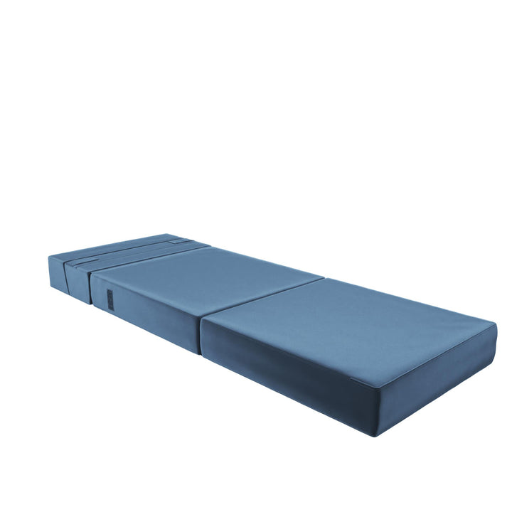The Flower Modular Chair and Lounger Bed with 5-in-1 Design and Velour Fabric - Indigo Blue Velour