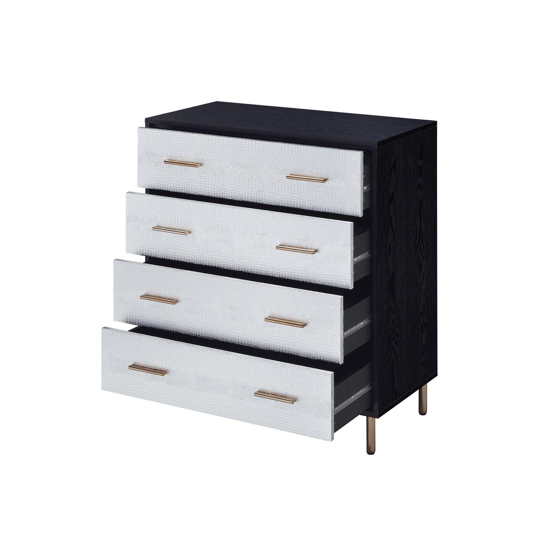 2-Tone storage chest with gold detailing Myles -  Black
