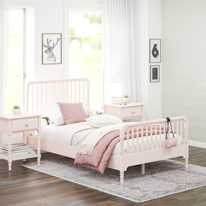 Rowan Valley Linden Kids Twin Size Bed with Wood Spindles - Pale Dogwood - Twin