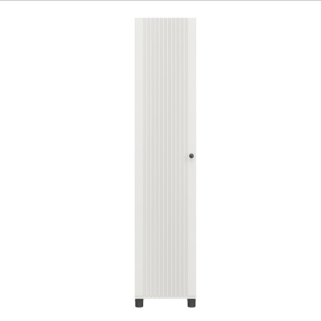 Kendall Fluted 16 Inch Wide 1 Door Storage Cabinet  -  White