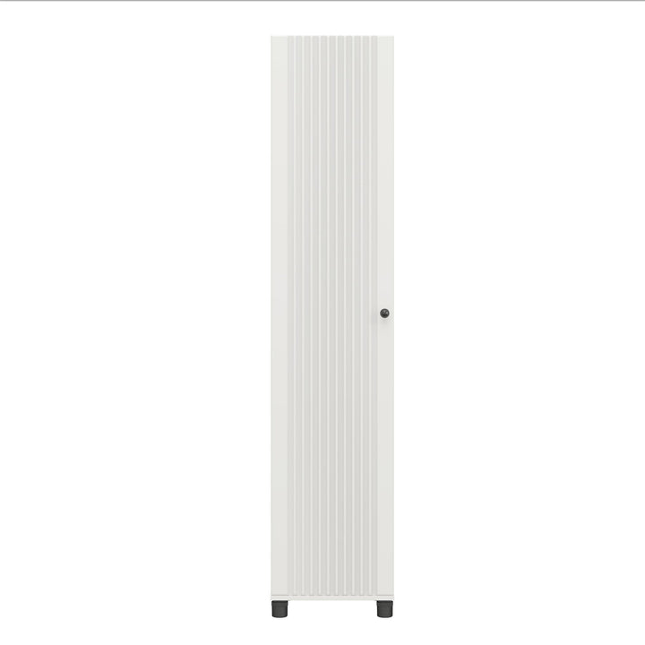 Kendall Fluted 16 Inch Wide 1 Door Storage Cabinet  -  White