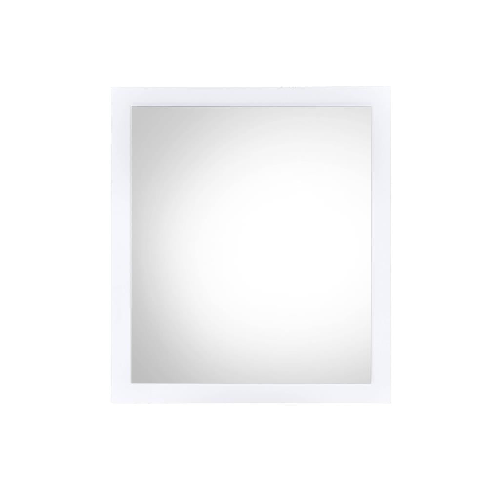 Perse Rectangular Framed Mirror - White