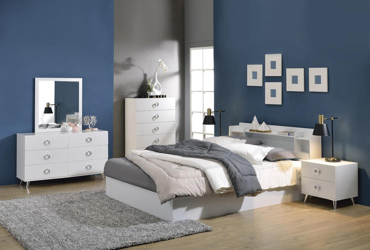 Rectangular Mirror with frame - White