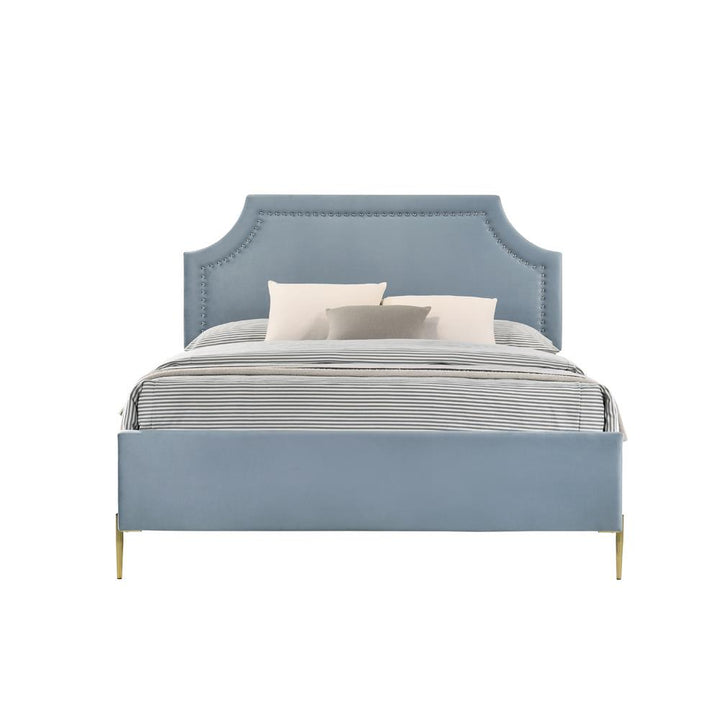 Luxurious bed with nailheads - Light Blue - Queen
