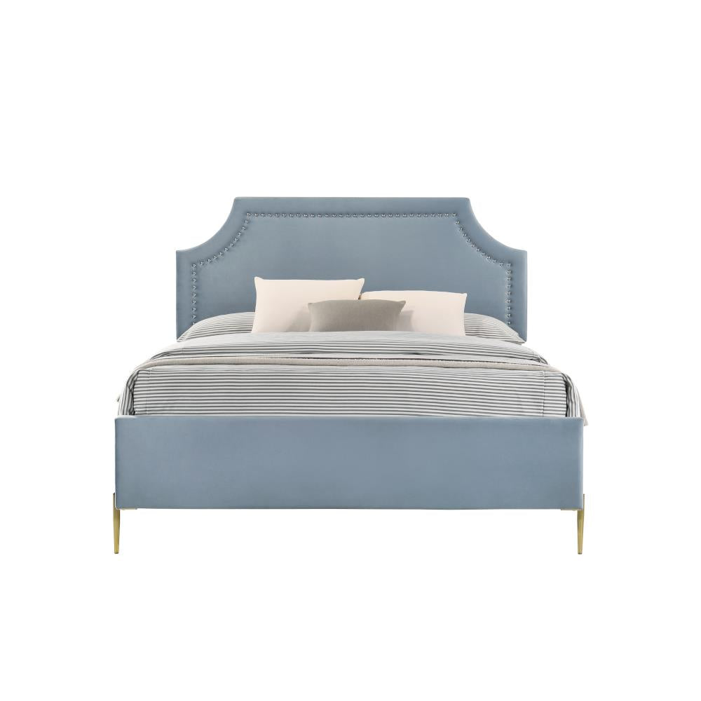 Luxurious bed with nailheads - Light Blue - King