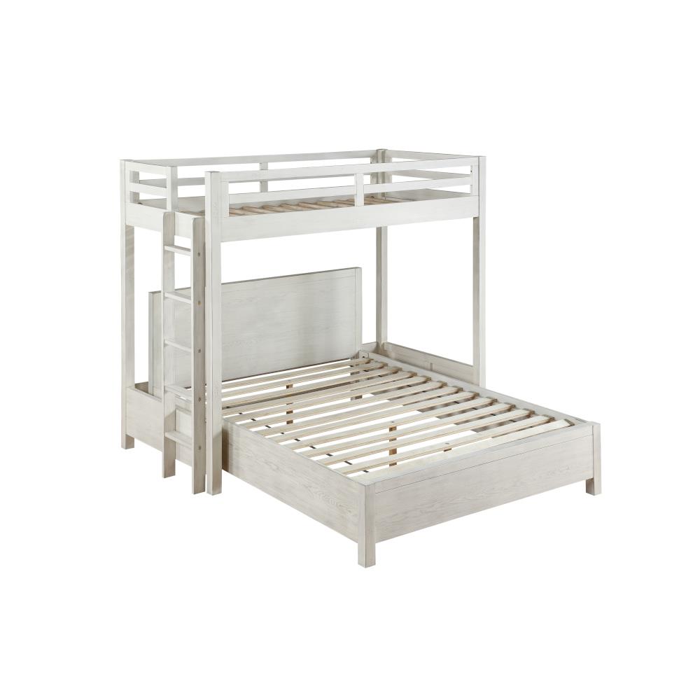 Celerina Twin Loft Bed with Fixed Ladder - Rustic White